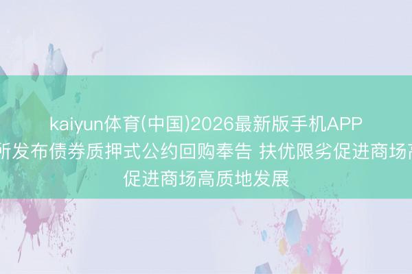 kaiyun体育(中国)2026最新版手机APP下载 上交所发布债券质押式公约回购奉告 扶优限劣促进商场高质地发展