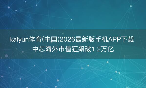 kaiyun体育(中国)2026最新版手机APP下载 中芯海外市值狂飙破1.2万亿