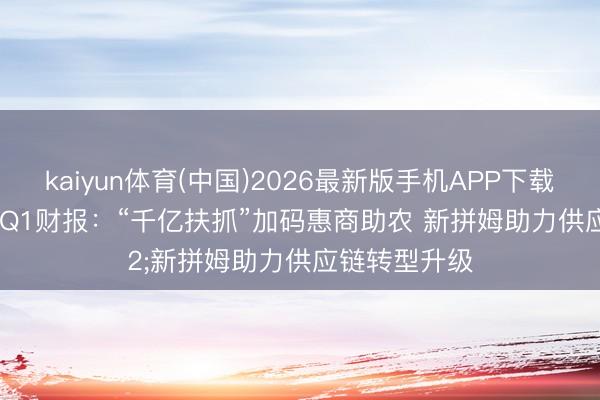 kaiyun体育(中国)2026最新版手机APP下载 拼多多发布Q1财报：“千亿扶抓”加码惠商助农 新拼姆助力供应链转型升级
