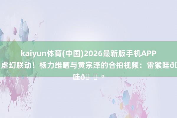 kaiyun体育(中国)2026最新版手机APP下载 虚幻联动!杨力维晒与黄宗泽的合拍视频:雷猴哇🕺